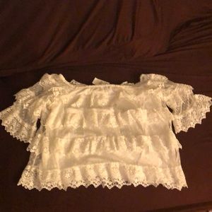 Express lace crop top Large